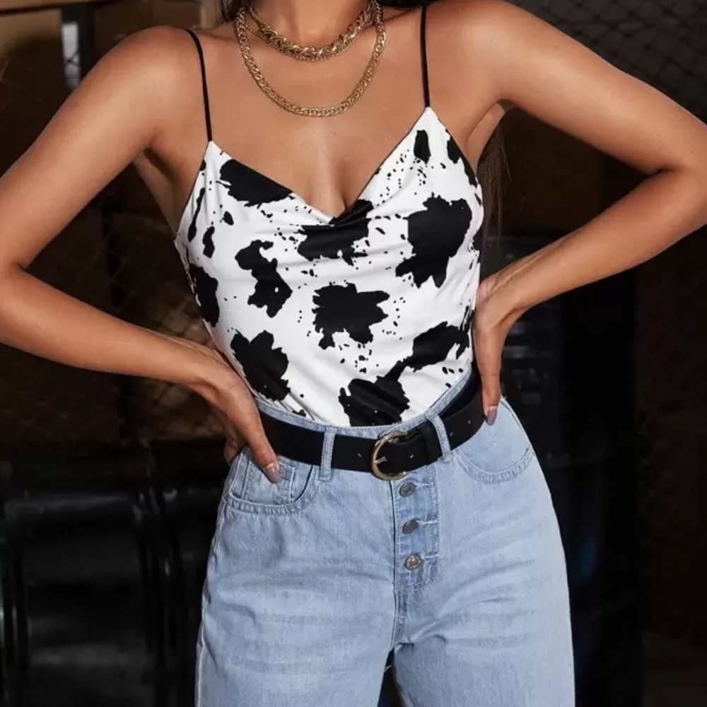 Black and White Spaghetti Strap Top